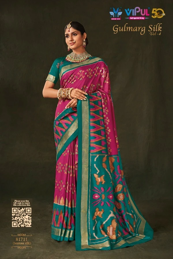 Vipul Gulmarg Silk Vol 4 Beautiful Silk Wholesale Silk Sarees Catalog — Wholesale Sarees, MPA wholesale from Surat — view 3
